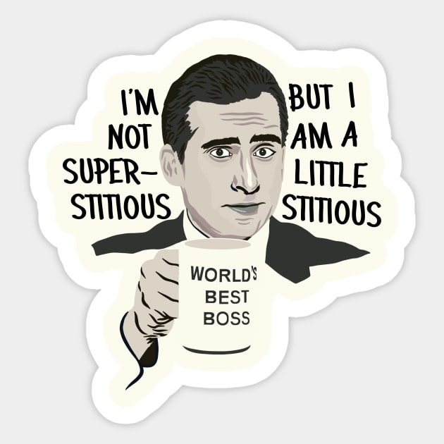 Michael Scott - The Office Art Quote Sticker by Phil Shelly Creative